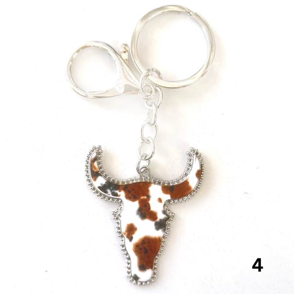 ❤️Buy Now❤️Western Bull Skull Enamel Bag Charm / Keychain - Picture 5 of 16